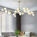 Axyaa Glass Ball Chandelier: Nordic 24-Head LED Pendant Light for Home Décor