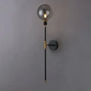 Axyaa Modern Black Iron Glass Ball LED Wall Lamp for Living Room Bedroom Decor