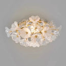 Axyaa Princess Flower Crystal Glass Ceiling Lamp - Cream Bedroom Dressing Room Lighting