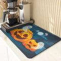 Axyaa Pumpkin Printing Silicone Coasters for Halloween Style Kitchen Décor