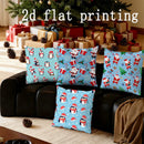 Axyaa Christmas Penguins & Santa Pillow Cover for Sofa, Bedroom, Car - Rectangular Back Cushion