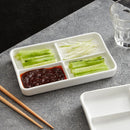 Axyaa Ceramic Seasoning Plate with Multiple Compartments, Dipping Sauce, and BBQ Dish