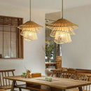 Axyaa Handmade Rattan Chandelier: Creative Multi-Story Bamboo Pendant Lamp