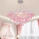 Axyaa Crystal Teardrop Chandelier: Elegant Glass Pendant Lamp for Bedroom Ceiling Lighting