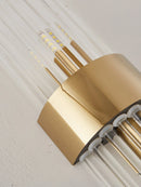 Axyaa Gold/Black Crystal Wall Sconces: Stainless Steel LED Lamp for Home Decor