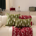 Embroidered Christmas Tree Cushion Cover Set for Festive Home Decor by Axyaa