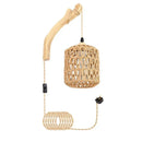 Axyaa Japanese Style Wooden Bedside Wall Lamp with Switch for Dining Room and Bedroom