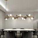Axyaa Gold Metal LED Pendant Chandelier with Acrylic Flower Decor