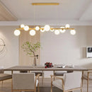 Axyaa Glass Ball Woodware Chandelier for Bedroom Living Room Lighting