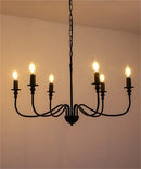 Axyaa LED Black Iron Chandelier for Home Decor and Lighting