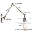 Axyaa Adjustable LED Glass Swing Arm Wall Lamps
