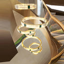 Axyaa Crystal Chandelier Stair Pendant Lamp Living Room Pendant Lights Interior Lighting