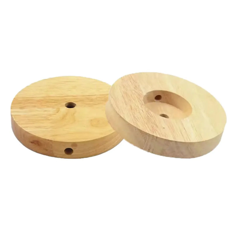 Axyaa Round Solid Wood Lamp Base for DIY Table Lamp