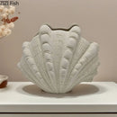 Axyaa Shell Ceramic Vase Desktop Decor Ornament Hydroponic Flower Arrangement
