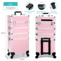 Axyaa 4-in-1 Rolling Makeup Case with Dividers for Makeup Artists