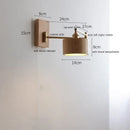 Axyaa Walnut Ash Wood LED Wall Sconce with Pull Chain Switch for Indoor Lighting