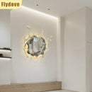 Axyaa Resin Acrylic LED Wall Lamp Water Spray Shape Decor Light