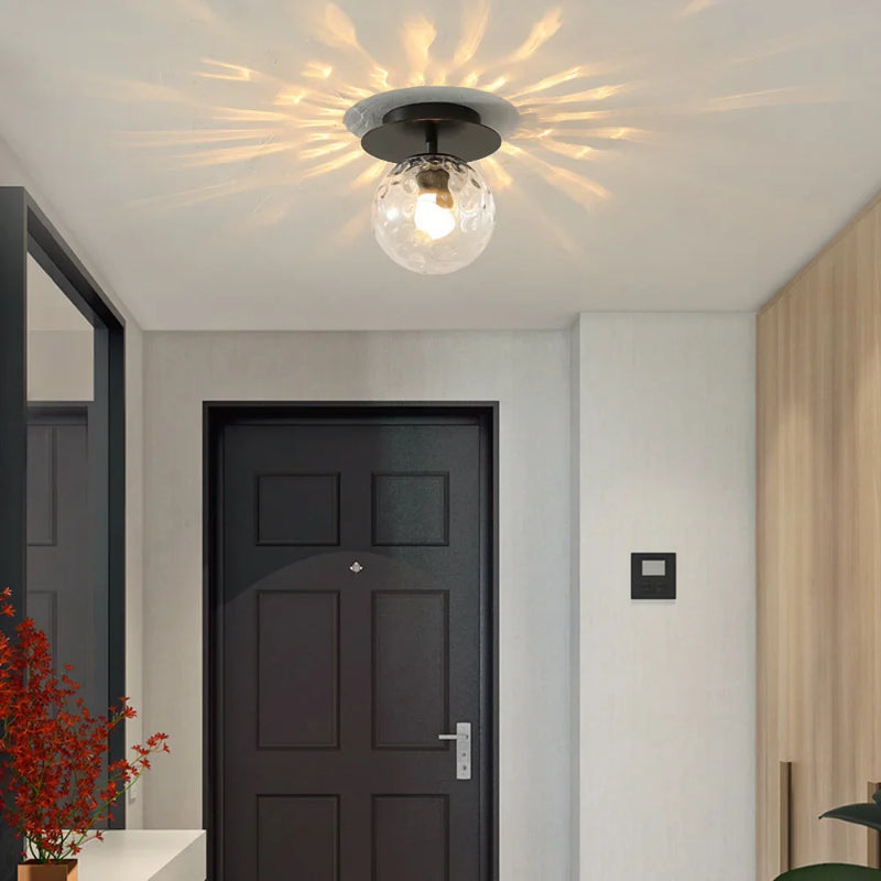 Axyaa Modern Gold Ball Glass Ceiling Lamp for Living Room Decor