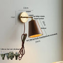 Axyaa LED Walnut Wood Wall Lamp Sconce, Modern Japanese Style, Pull Chain Switch