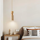 Axyaa LED Hanging Lamp: Japanese Style Yellow Travertine Pendant Lights for Home Decor