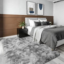 Axyaa Tie-Dye Memory Foam Plush Rug, Light Gray Large Rug for Living Room & Bedroom