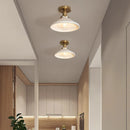 Axyaa Green Glass Copper LED Ceiling Lights for Home Lighting, Bedroom, Corridor, Living Room