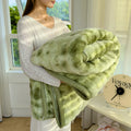 Axyaa Super Soft Rabbit Fur Sofa Throw Blanket for Luxury Multifunctional Bedspread