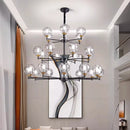 Axyaa Nordic Glass Ball LED Chandelier for Home Decor Lighting
