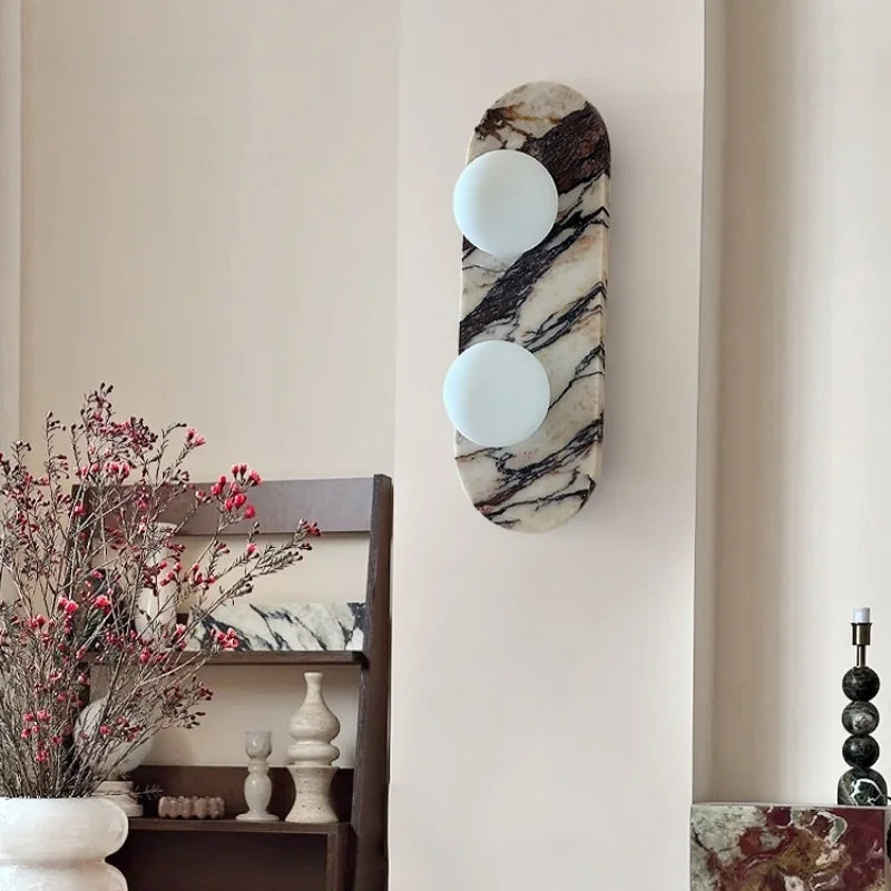 Axyaa Marble Glass LED Wall Light for Home Decor