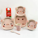 Axyaa Kids Pig Plate Baby Bowl Set - Cartoon Design, Unbreakable Dish