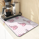 Axyaa Ballet Shoes Desk Drain Pad: Heat Resistant Non-slip Dish Drying Mat