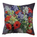 Axyaa Vintage Flowers & Birds Oil Painting Pillow Cover