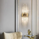 Axyaa Water Ripple Crystal Copper Wall Lamp: Modern Minimalist LED Glass Lighting.