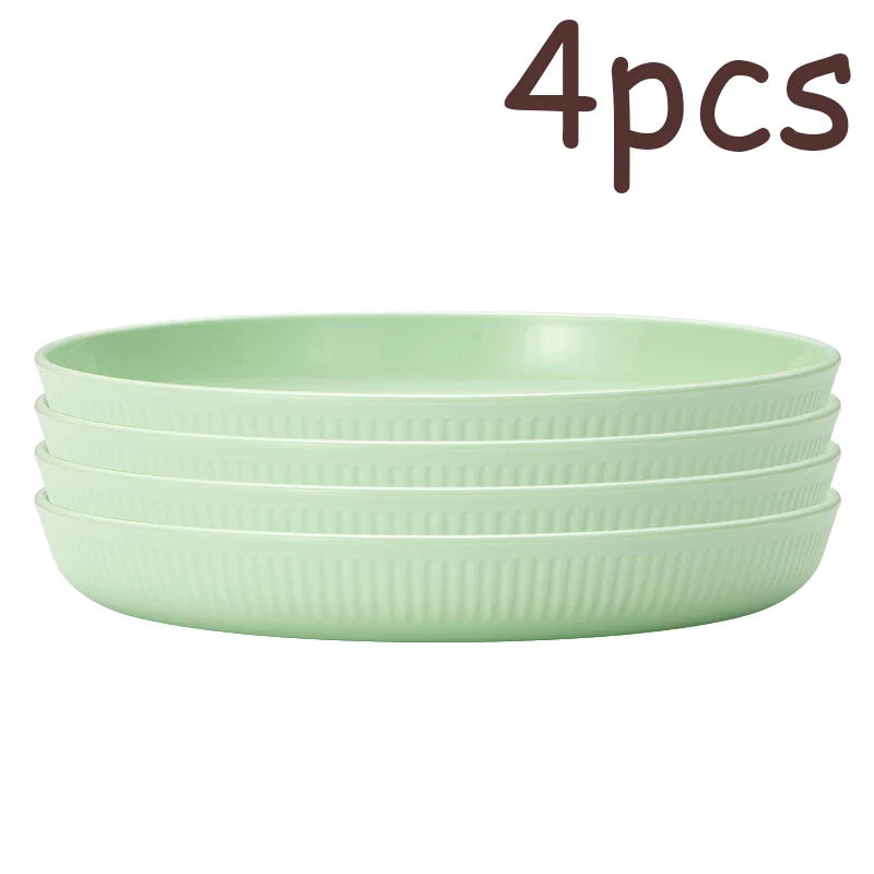 Axyaa 4pcs Reusable Plate Set for Travel, School, Picnic, Camping, Party