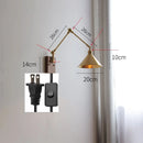 Axyaa Copper LED Wall Lamp with Pull Chain Switch for Bedroom and Bathroom