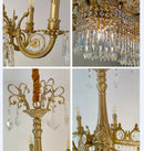 Axyaa Solid Brass Crystal Chandelier French Style Pendant Lamp
