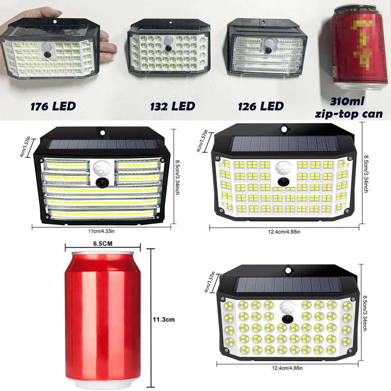 Axyaa Solar Motion Sensor Wall Light with 3 Modes for Garden, Yard, Garage