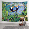 Axyaa Tropical Peacock Parrot Wall Tapestry for Home Decor
