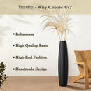 Tall Black Resin Vase 23.6 inch for Living Room Decor by Axyaa