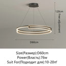 Axyaa LED Round Chandelier: Dimmable Ceiling Lamp for Modern Home Lighting Fixtures