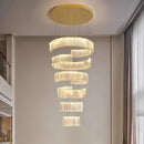 Axyaa Crystal Chandelier Stair Pendant Lamp Living Room Pendant Lights