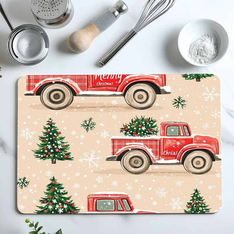 Axyaa Christmas Tree Drying Mat - Quick Dry Kitchen & Bathroom Drain Pad