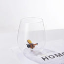 Axyaa Cute Cartoon Glass Juice Cup 14oz Unique Transparent Household Drinkware