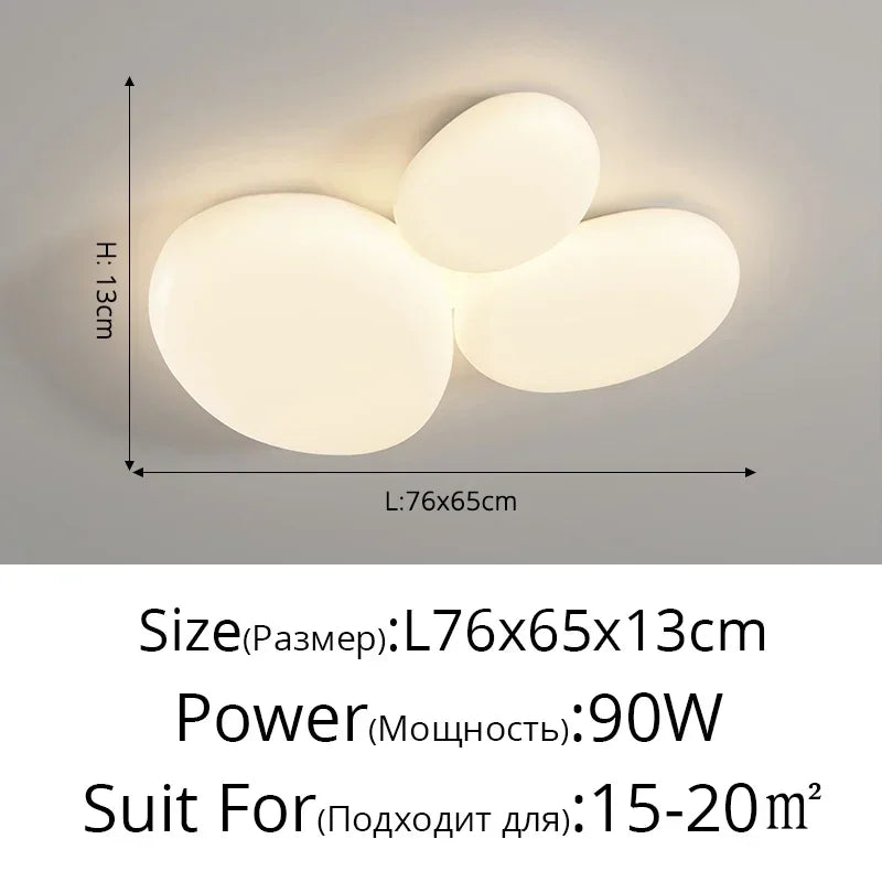 Axyaa Nordic LED Cream Ceiling Lamp for Modern Spaces