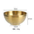 Axyaa Double Layer Rice Bowl for Kids and Adults - Stainless Steel Soup Fruit Bowl