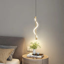 Axyaa Spiral Pendant Lamps: Luxury Copper Dimmable LED Hanging Lights for Bedroom and Living Room