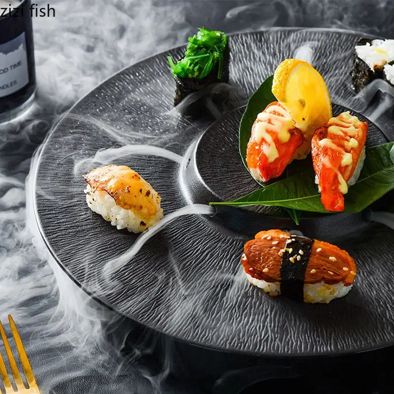 Axya Ceramic Solid Color Sushi Plate Set of 4