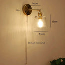 Axyaa Green Glass Copper LED Wall Lamp Sconce Pull Chain Modern Nordic Wandlamp