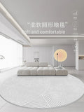 Axyaa Modern Art Minimalist Round Rug for Living Room Decor and Bedroom Carpet