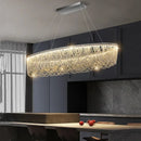 Axyaa Tassel Chandelier LED Light Silver Round Fixture for Dining Living Bedroom